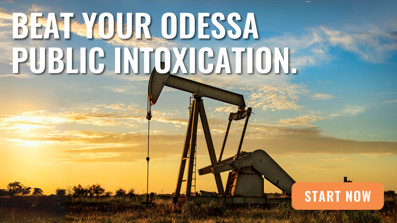 An advertisement featuring an oil pump jack at sunset with a call to action against public intoxication in South Padre Island.
