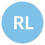 A blue circle with the white letters "RL" in the center, reminiscent of an emblem often linked to Texas DWI attorney reviews.